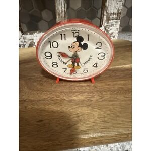 Rare Retro Bradley Mickey Mouse Alarm Clock (Hand-wound)